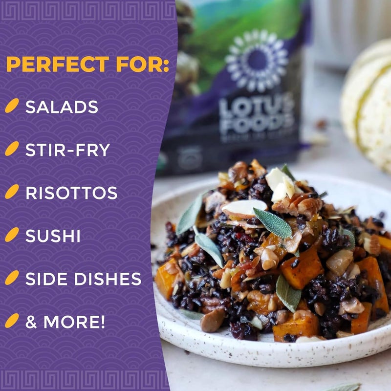 Lotus Foods Organic Forbidden Rice - Gluten Free Whole Grain Heirloom Black Rice, 15 Ounce - Image 5