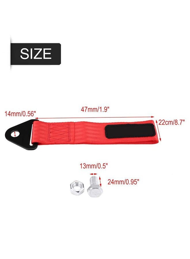 Aramox Tow Straps, Universal High Strength Racing Car Tow Strap, Tow Rope for Front Rear Bumper Towing Hook, 10,000 lbs (Red) - Image 2