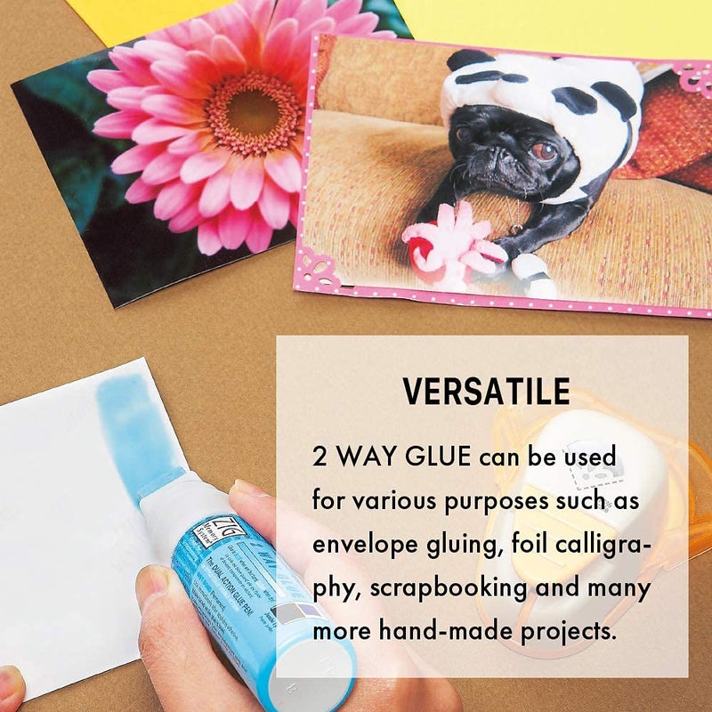 Zig Kuretake Zig 2Way Glue Pen, 15mm Board Tip 2pcs Set, Quick Dry Liquid Stick Marker, for Artists, Crafting, Scrapbooking, Gift Card, Calligraphy, Made in Japan - Image 4
