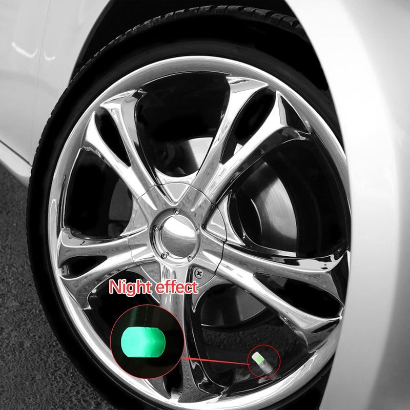 cheekyglo Universal Fluorescent Car Tire Valve Caps, Luminous Tire Valve Stem Caps, Tire Valve Stem Caps, Glow in The Dark Valve Caps for Car, Truck, SUV, Motorcycles (4PC) - Image 4
