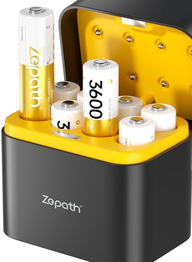 Battery case with 8 large rechargeable batteries, includes Type-C charging cable, long-lasting rechargeable battery, rechargeable battery, battery charging, batteries, rechargeable batteries, battery charger, battery charging box, battery storage case.  - Image 3