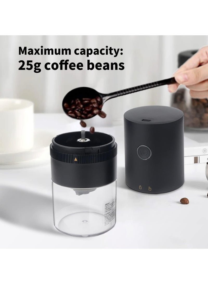 Electric Burr Coffee Grinder, Muli Grind Setting, with Clean Brush, USB Rechargeable, for Kitchen and Office, 13 W, 120 milliliters  - Image 4