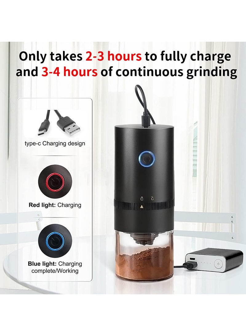 Electric Burr Coffee Grinder, Muli Grind Setting, with Clean Brush, USB Rechargeable, for Kitchen and Office, 13 W, 120 milliliters  - Image 5