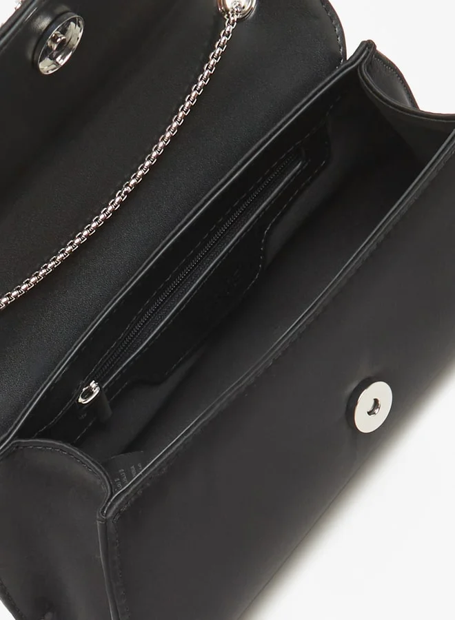 Celeste Women's Embellished Crossbody Bag with Button Closure and Chain Strap