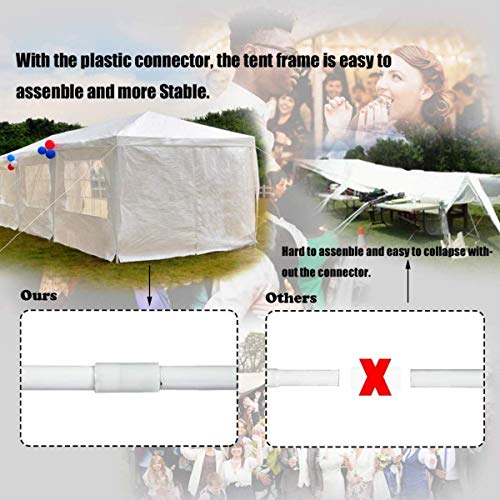 Dkeli خيمة حفلات خارجية 10'x30' مقاومة للماء مع حماية من الأشعة فوق البنفسجية مع 8 جدران جانبية قابلة للإزالة خفيفة الوزن ومحمولة لمناسبات الشواء - Image 4