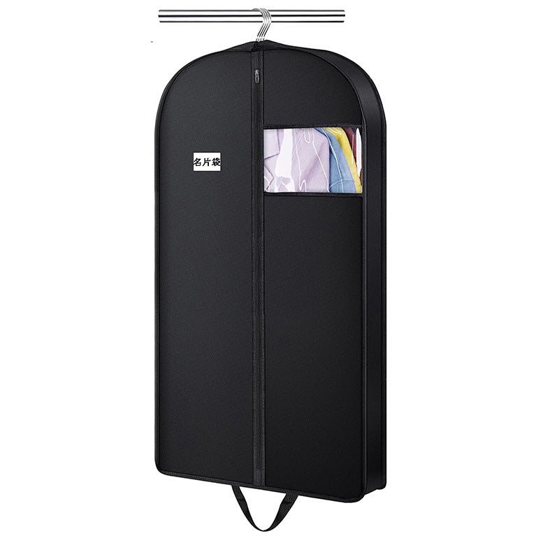 Black Non-Woven Fabric Garment Dust Cover with Clear Window Black 