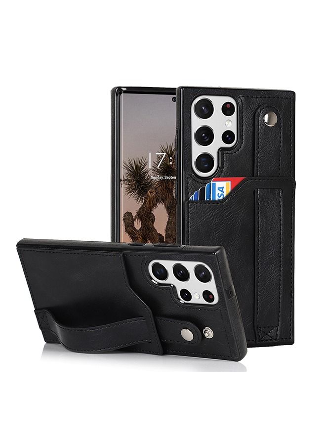 حقيبة هاتف فائق، حقيبة متعددة الوظائف مزودة بسوار وجيب، غطاء هاتف حجب (أسود) - Image 1