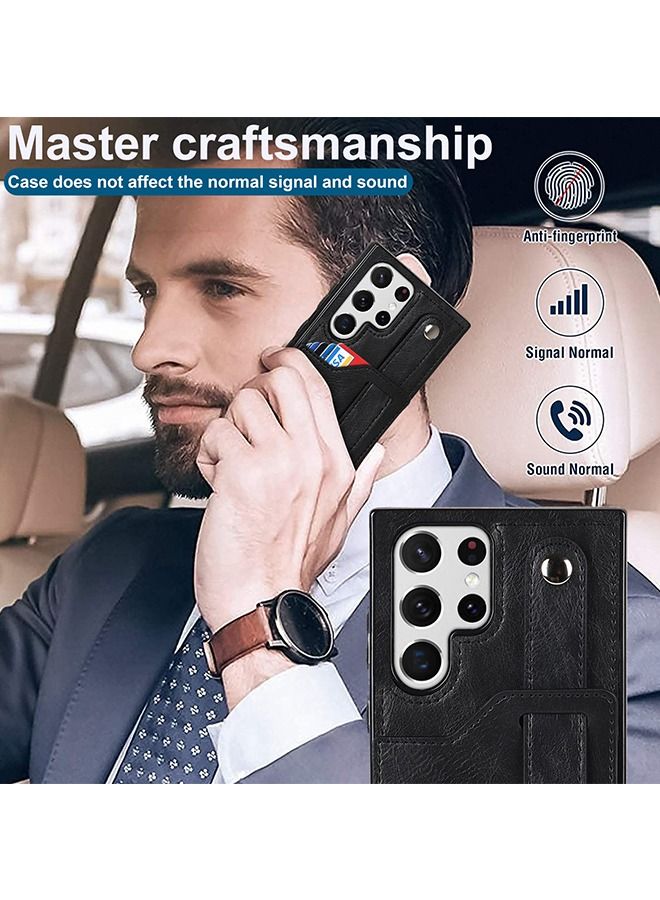 حقيبة هاتف فائق، حقيبة متعددة الوظائف مزودة بسوار وجيب، غطاء هاتف حجب (أسود) - Image 5