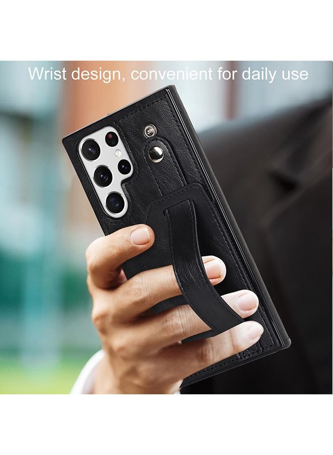 حقيبة هاتف فائق، حقيبة متعددة الوظائف مزودة بسوار وجيب، غطاء هاتف حجب (أسود) - Image 4