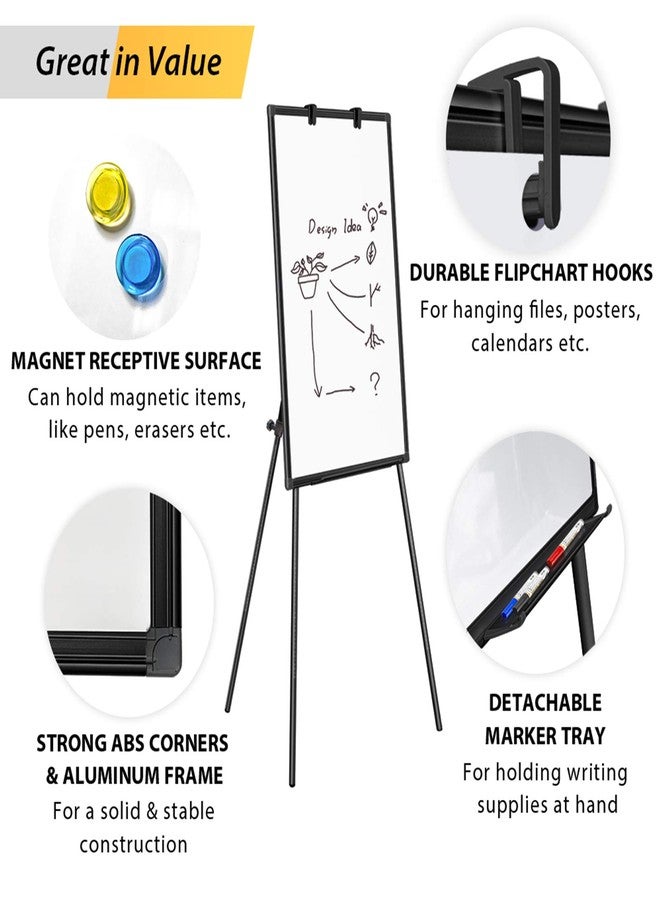 Maxtek Easel Whiteboard - Magnetic Portable Dry Erase Easel Board 36 x 24 Tripod Whiteboard Height Adjustable Flipchart Easel Stand White Board for Office or Teaching at Home & Classroom (Black) - Image 5