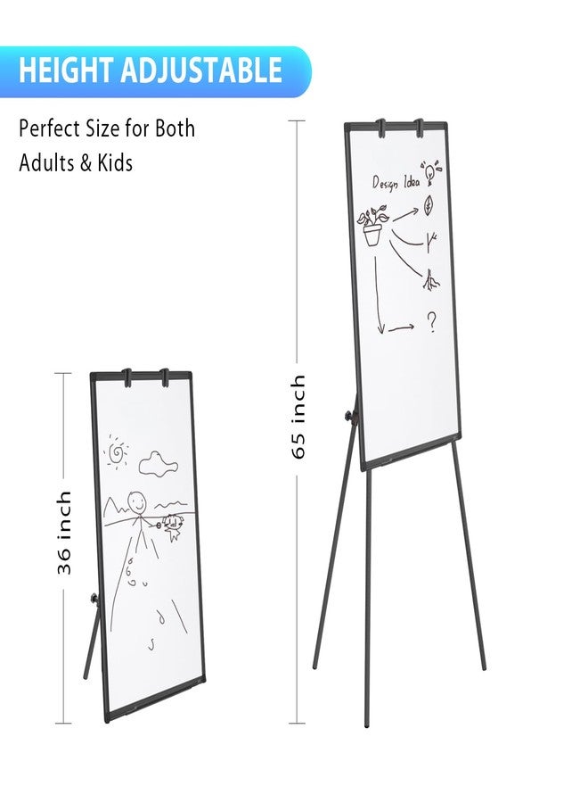 Maxtek Easel Whiteboard - Magnetic Portable Dry Erase Easel Board 36 x 24 Tripod Whiteboard Height Adjustable Flipchart Easel Stand White Board for Office or Teaching at Home & Classroom (Black) - Image 4