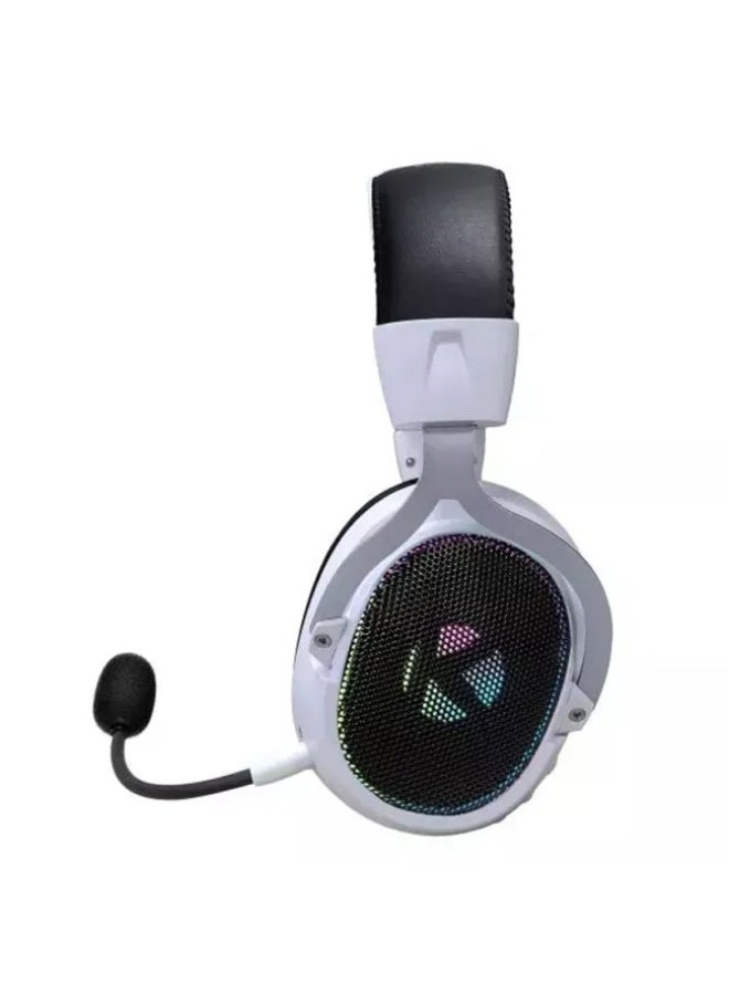 k Gaming KGaming K10 Tri-Mode Wireless Gaming Headset with Noise Cancelling Mic, RGB - Black/White - Image 2