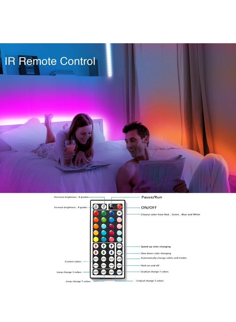 Excefore Led Strip Light, Ultra Long RGB 5050 Color Changing LED Light Strips Kit, 10m Led Light Strips with 44-Keys Remote, Remote Led Lights for Bedroom, Kitchen, Home, Festival Decoration (5Mx2)  - Image 2