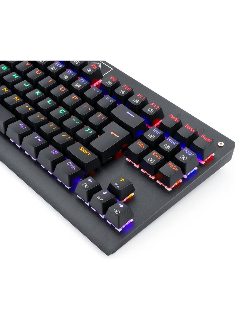 Redragon K568 Dark Avenger Mechanical Gaming Keyboard – Rainbow Backlit, Red Switches, Anti-Ghosting, Compact Design for PC Gamers - Image 3