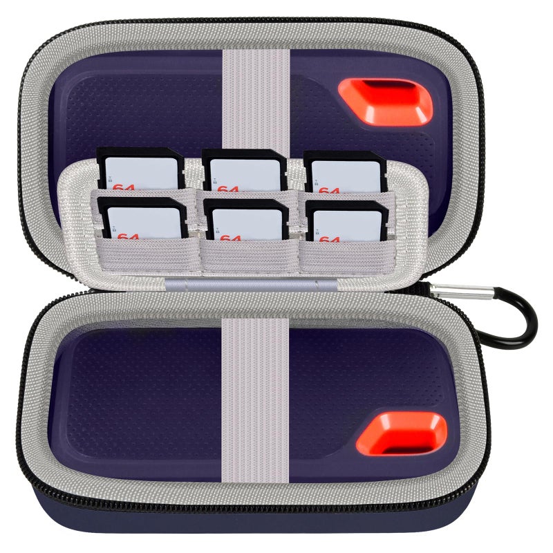 Comecase Case Compatible with SanDisk Extreme Pro/for SanDisk Portable SSD 1TB 2TB 4TB 500GB External Solid State Drive, Travel Storage Holder Bag for 2 SSD and Memory Card SD Card - Dark Blue (Box Only) - Image 1