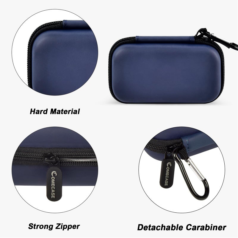 Comecase Case Compatible with SanDisk Extreme Pro/for SanDisk Portable SSD 1TB 2TB 4TB 500GB External Solid State Drive, Travel Storage Holder Bag for 2 SSD and Memory Card SD Card - Dark Blue (Box Only) - Image 4