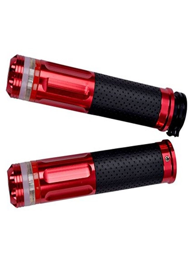 Spedy Bike Hand Grip With End Bar Led Duble Color Light for all bikes - Image 1