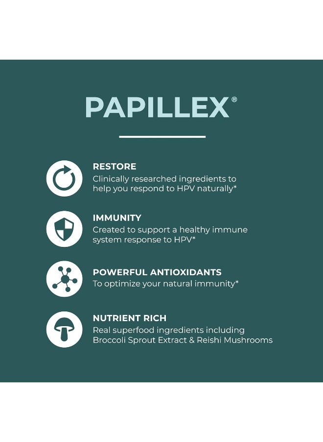 Papillex - Food Supplement Tablets - All Natural Immune Support and Defense - Best Immune System Response - Organic 60 Capsules Bottle (Single Bottle) - Image 1