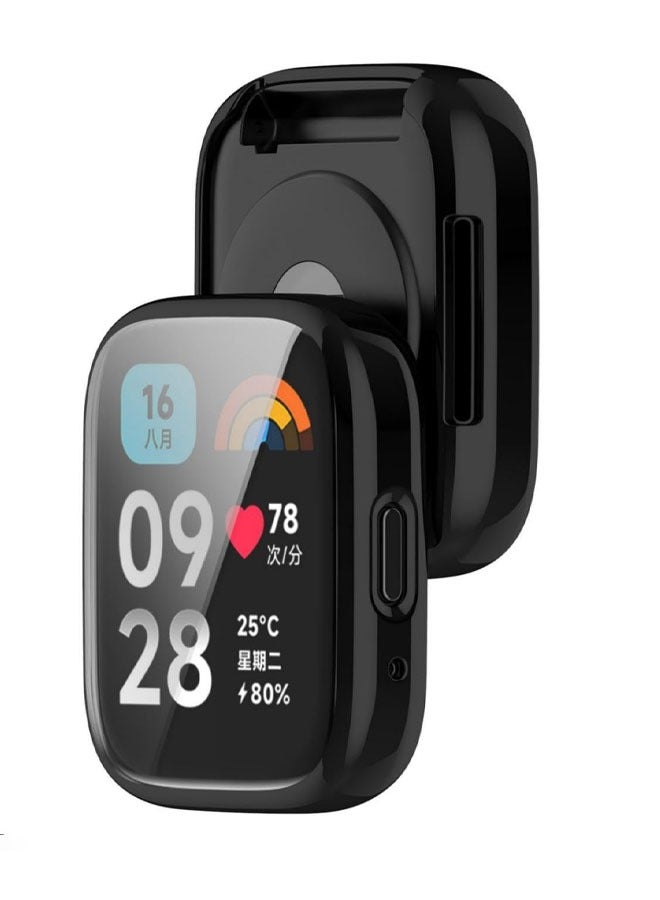 حافظة مكونة من قطعتين متوافقة مع ساعة Xiaomi Redmi Watch 3 lite / Xiaomi Redmi Watch 3 حافظة واقية مقاومة للصدمات من مادة TPU النشطة باللون الذهبي والأسود - Image 5