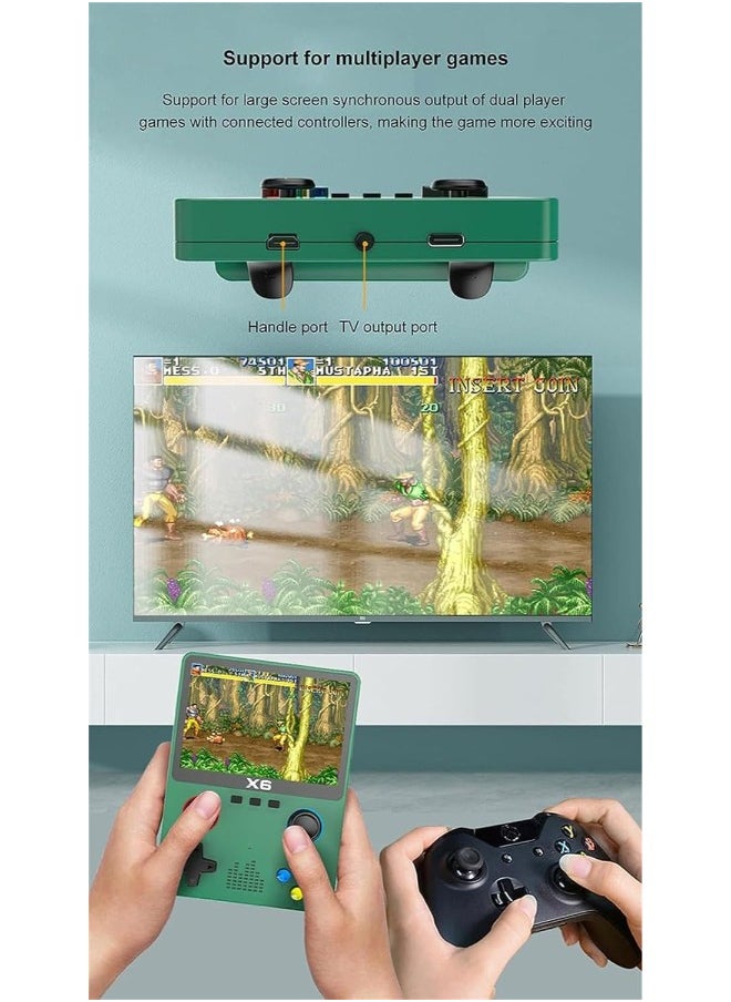 X6 PROFESSIONAL STYLING - X6 Retro Game Console - 32GB, 10,000+ Classic Games, 3.5" IPS, Dual Joystick, 11 Emulators, TV Output, Portable Gaming System - Image 1