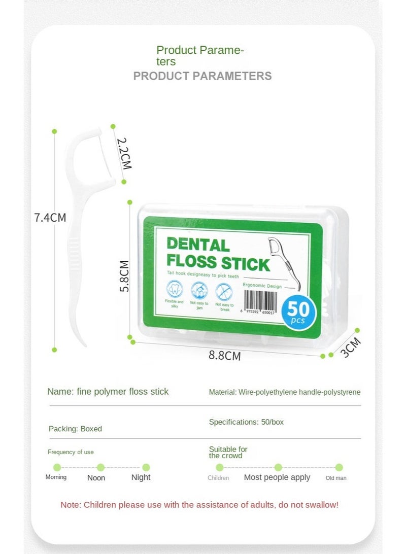 QZ 100-Pcs 50*2 Dental Floss Toothpick,Teeth Stick,Tooth Picks,Floss Picks,Teeth Cleaning，Family Size (100 Picks) - Image 3