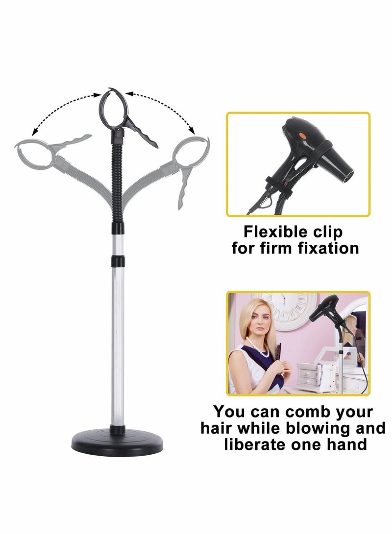 Y&D Adjustable Hair Dryer Stand, Blow Stand 360 Degree Rotating Holder Metal Hands-Free Hairdryer for Bathroom, Vanity, Makeup Room - Image 3