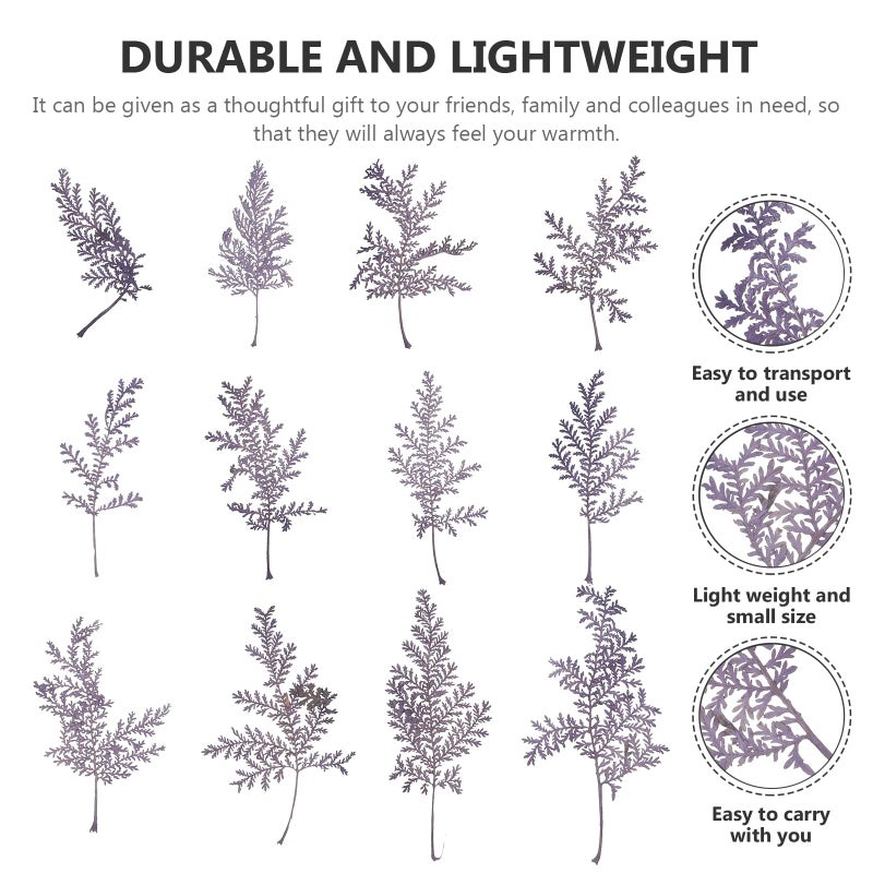 48 Dried Purple Artemisia Leaves For DIY Pressed Crafts Resin Bookmarks - Image 4