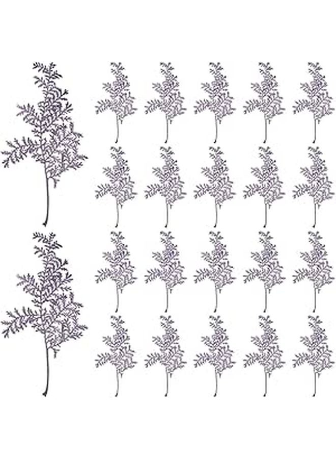 48 Dried Purple Artemisia Leaves For DIY Pressed Crafts Resin Bookmarks - Image 1