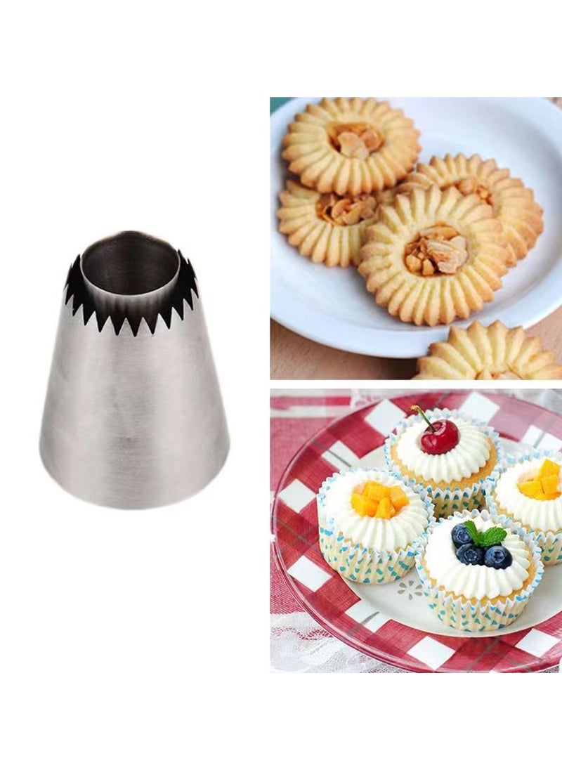 Generic - 1 Set/2pcs, Cookies Mold Kits, Cream Piping Tips Sultan Ring Cake Decorating Mold, Baking Accessory, Sultan Tube Icing Piping Nozzles Cookie Biscuit Ice Cream Pastry Tips Cake Decorating Tools - Image 1