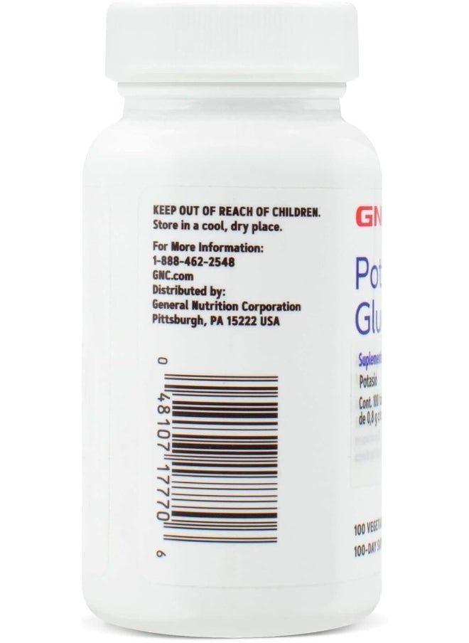 GNC Potassium Gluconate 99Mg, 100 Tablets, Supports Normal Muscle Function  - Image 3