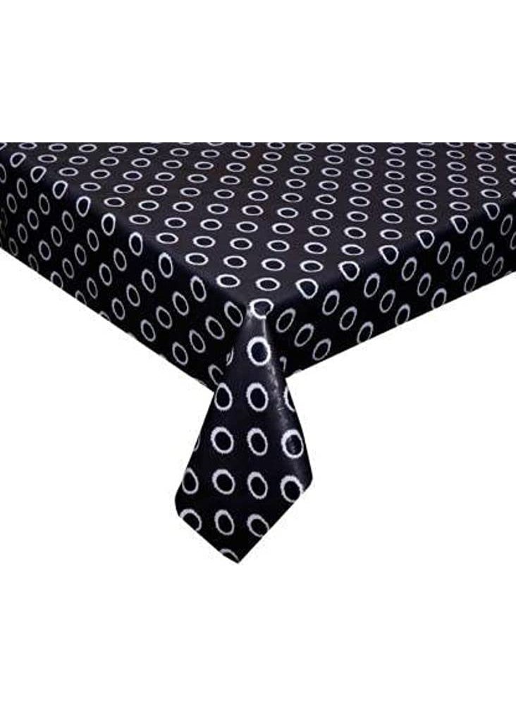 craft city CRAFT CITY Black Polka Dots Center & Dining Table Cover for 2 to 6 Seater Table Cloth/Water and dust with Oil-Proof PVC Rectangular Shape (40x54 inch) 