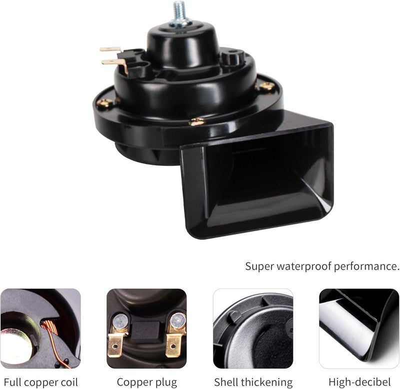 FARBIN Compact Horn 12V Car Horn Loud High Tone 510HZ Waterproof Universal for Any Vehicles (Single high pitched, 12v) - Image 5