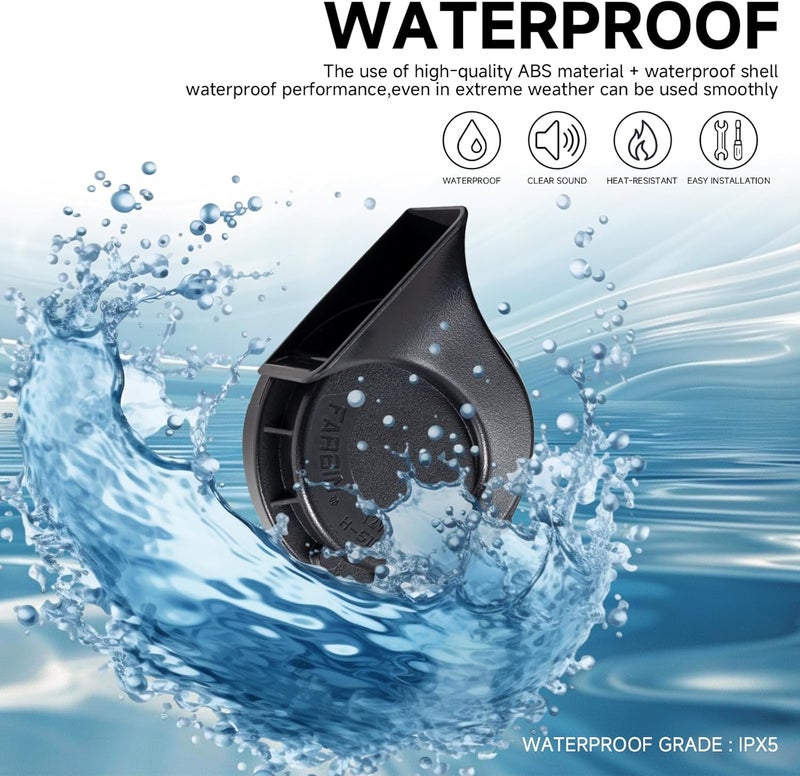 FARBIN Compact Horn 12V Car Horn Loud High Tone 510HZ Waterproof Universal for Any Vehicles (Single high pitched, 12v) - Image 4