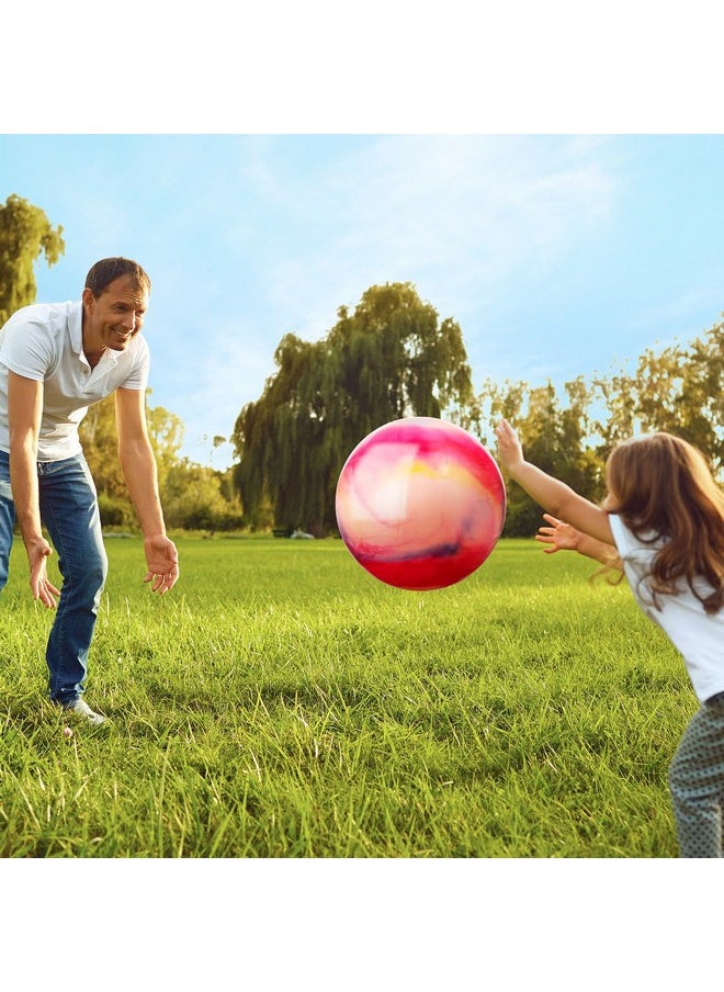 Chumia Chumia 18 Inch Fun Bouncy Balls 5 Pcs Rubber Inflatable Beach Ball Bouncing Sensory Balls with Hand Air Pump for Park Backyard Beach Indoor Outdoor Games Party Favors (Multicolor)  - Image 4