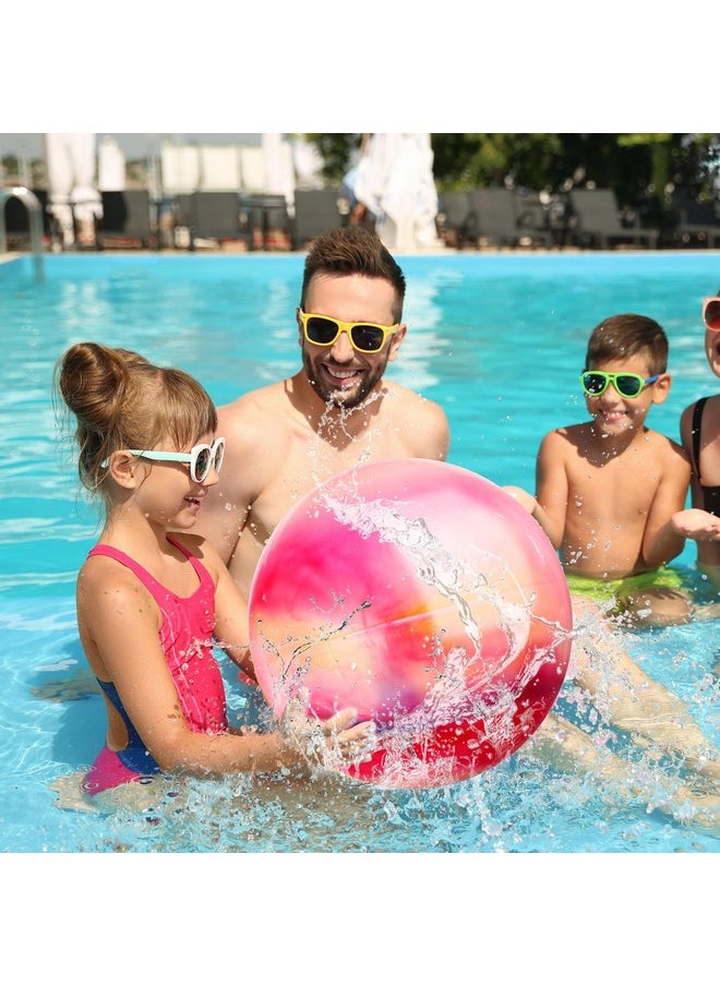 Chumia Chumia 18 Inch Fun Bouncy Balls 5 Pcs Rubber Inflatable Beach Ball Bouncing Sensory Balls with Hand Air Pump for Park Backyard Beach Indoor Outdoor Games Party Favors (Multicolor)  - Image 5