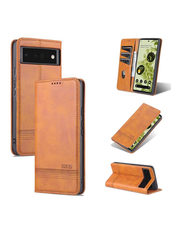 The Bros Case For Google Pixel 6 Magnetic Calf Texture Horizontal Flip Phone Leather Case