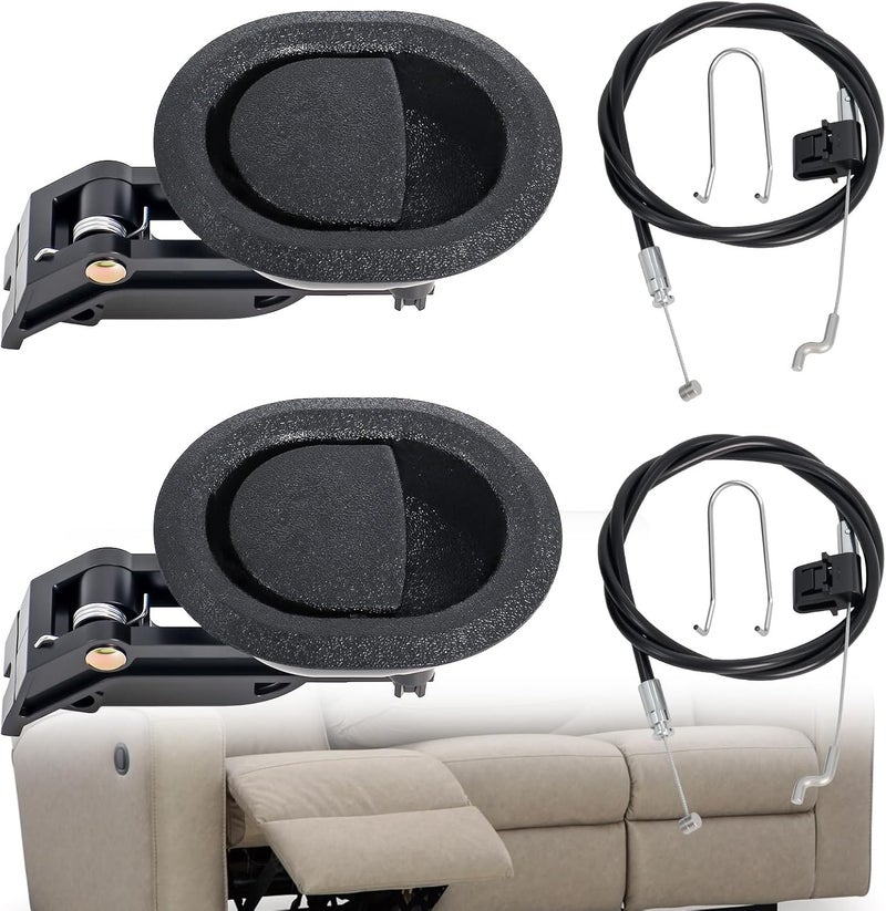 Podoy Recliner Pull Handle Replacement Universal Parts with Release Cable Compatible with Lazy Boyy Ashleyy and Most Furniture Brands Rrecliner Chair Couch Sofa, (2 Set) Pull Handle Size 3" by 3.5" - Image 1