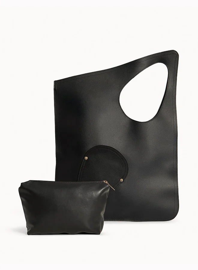 Wecre8 Black Asymmetrical Tote Bag