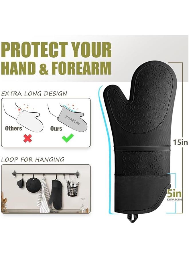 رينكس مجموعة ات فر وحوامل اواي طويلة للغاية م الميكاكوز، ات فر ووسادات ساخة، ات فر  مقاومة للحرارة مع ات فر صغيرة ووسادات ساخة لحوامل الاواي للطخ والخز اسود) - Image 2