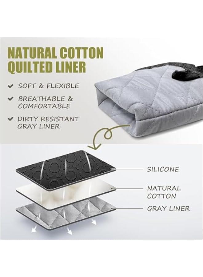 رينكس مجموعة ات فر وحوامل اواي طويلة للغاية م الميكاكوز، ات فر ووسادات ساخة، ات فر  مقاومة للحرارة مع ات فر صغيرة ووسادات ساخة لحوامل الاواي للطخ والخز اسود) - Image 4