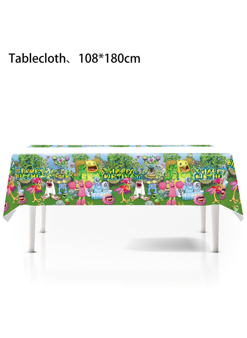 Generic Monster Concert Party Disposable Tableware Set Tablecloth 1PCS-Monster Concert 