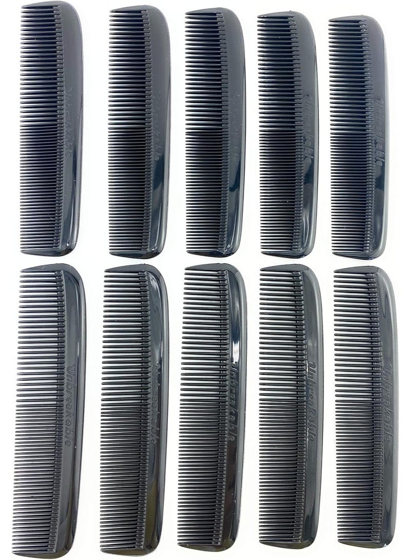 GBS (10 Pack) Pocket Comb Black Unbreakable - Image 1