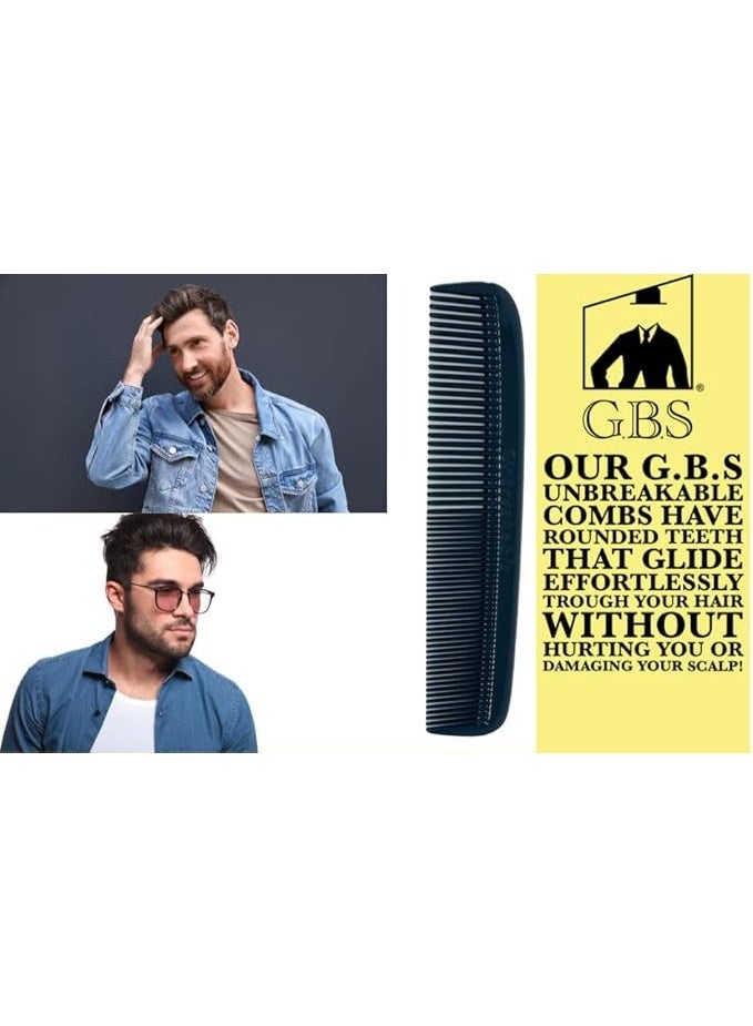 GBS (10 Pack) Pocket Comb Black Unbreakable - Image 2
