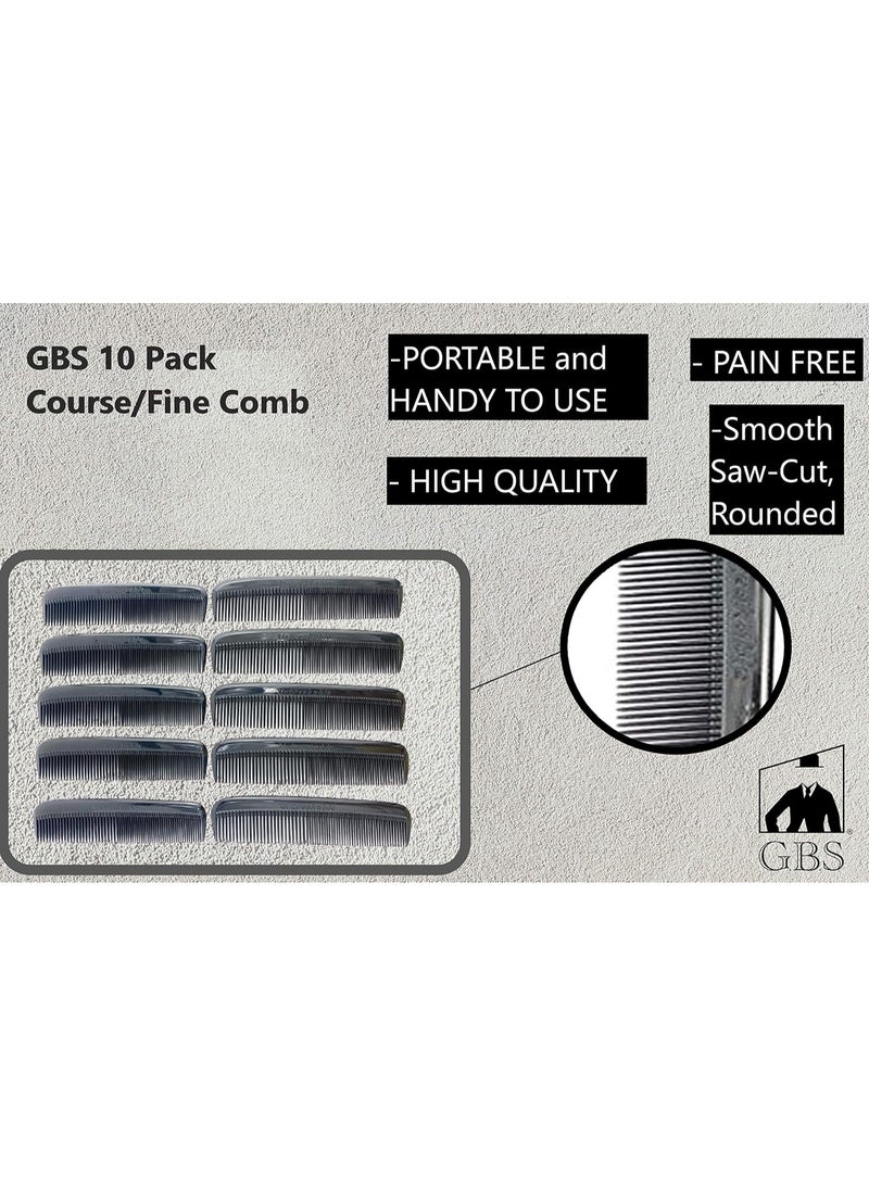 GBS (10 Pack) Pocket Comb Black Unbreakable - Image 5