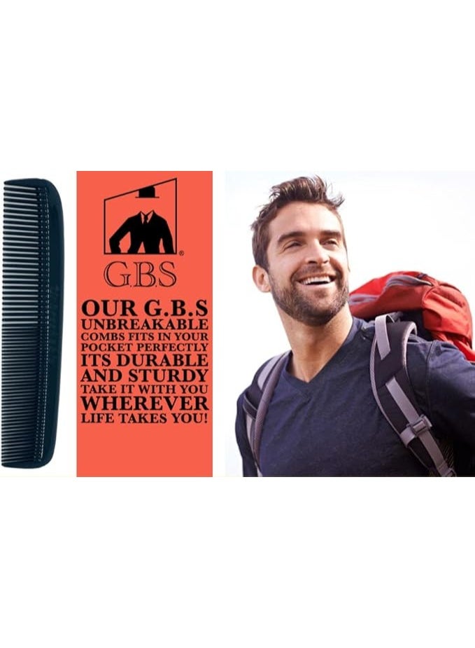 GBS (10 Pack) Pocket Comb Black Unbreakable - Image 3