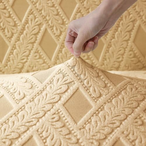 Styleys Elastic Chair Cover Stretch Removable Washable Short Jacquard Dining Chair Cover Protector Seat Slipcover (Pack of 4, Parmeson, JCMC43) - Image 3