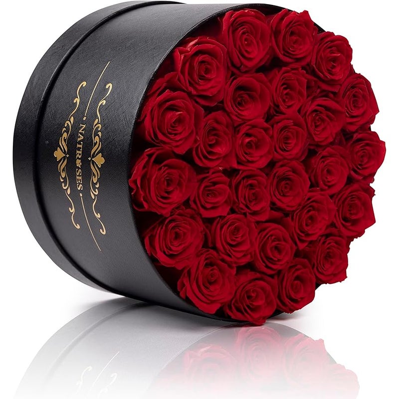 NATROSES Gifts for Her 27 Piece Forever Preserved Roses in a Box, Preserved Flowers for Delivery Birthday, Flowers Gifts for Mothers Day, Red - Image 3
