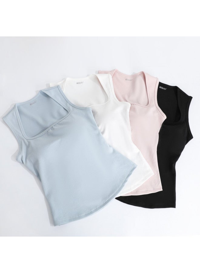 Red Bean Women'S Camisole With Built-In Bra Pads, Wearable As Outerwear, Slimming And Figure-Flattering Inner Top - Image 4