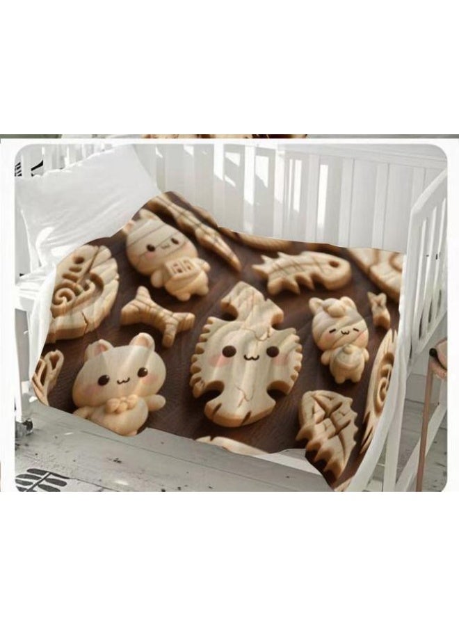 general Baby and children's cartoon flannel thin blanket (warm and comfortable, suitable for sleep, game use) 70cm*100cm - Image 1