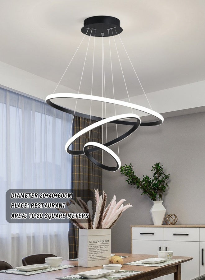 Modern fashion-style chandelier - LED circular light - suspended in a ring-shaped design. Suitable for living rooms, dining rooms, bedrooms, kitchens and bars. - Image 4